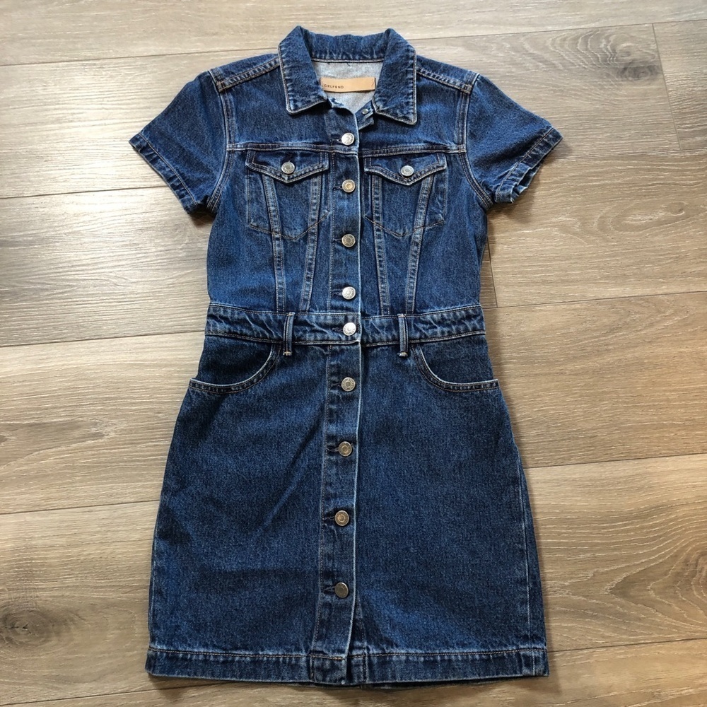 GRLFRND Max Denim Mini Dress In You And Me Womens Size XS